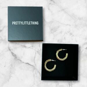 Pretty Little Thing Gold Plated Twisted Hope Earrings